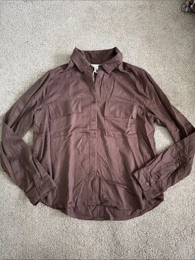 beachlunchlounge Women's Button-Down Shirt in Brown